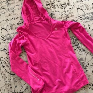 Lorna Jane long sleeve hooded top (mesh)